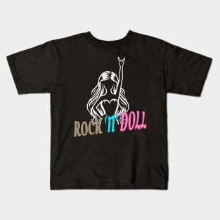 Rock 'n' Doll: Babe Doll Silhouette Kids T-Shirt